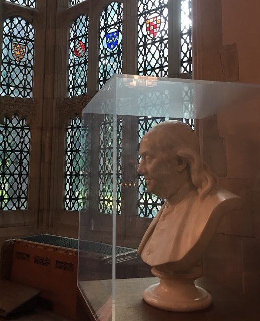 Franklin Bust in Sterling Memorial Library Reading Room.